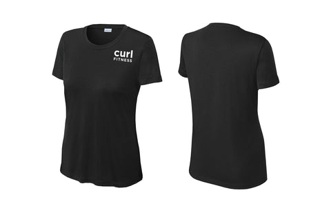 CURL FITNESS Womens Black Tee - LST350