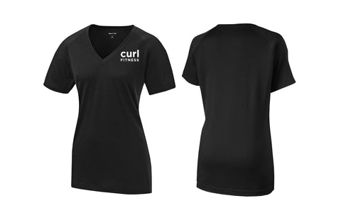 CURL FITNESS Womens Black Tee - LST700