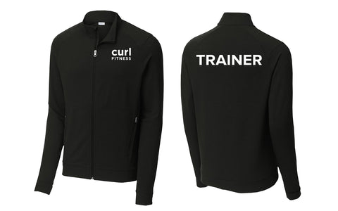 CURL FITNESS Black Fleece Zip Up Jacket - ST560
