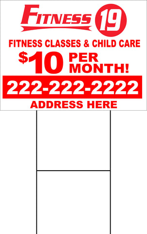 Custom Plastic Ground Signs - Fitness19